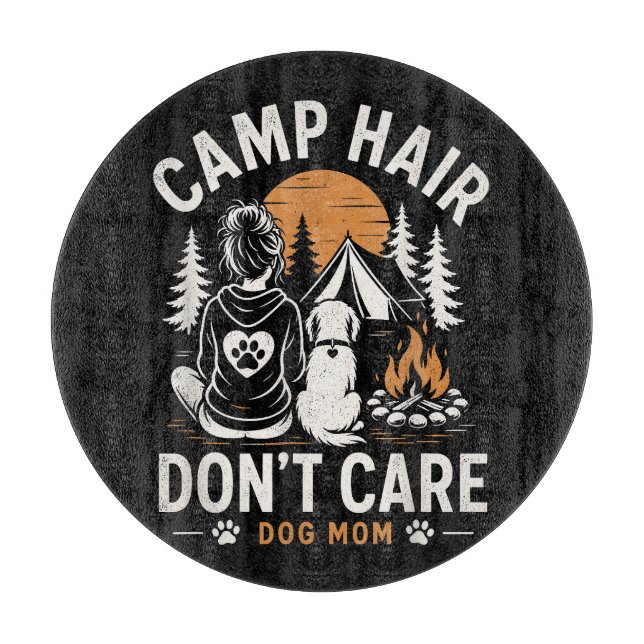 Dog Mum Camping Outdoor Campfire Cutting Board (Front)
