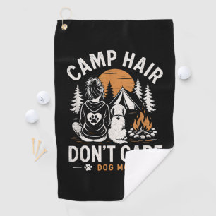 Dog Mum Camping Outdoor Campfire Golf Towel