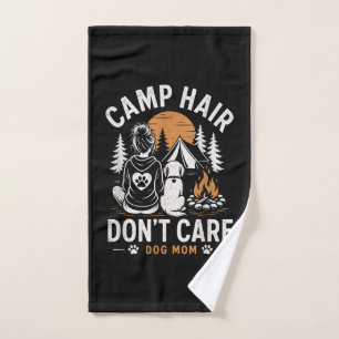 Dog Mum Camping Outdoor Campfire Hand Towel