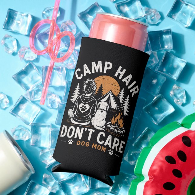Dog Mum Camping Outdoor Campfire Seltzer Can Cooler (In Situ Summer)