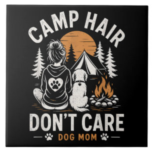 Dog Mum Camping Outdoor Campfire Tile