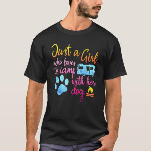 Dog Mum Camping Outdoor Campground Bonfire Travel T-Shirt