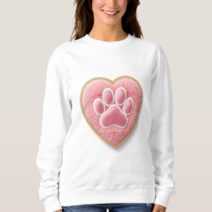 Dog Mum Chenille Embroidery Sweatshirt   Heart Paw
