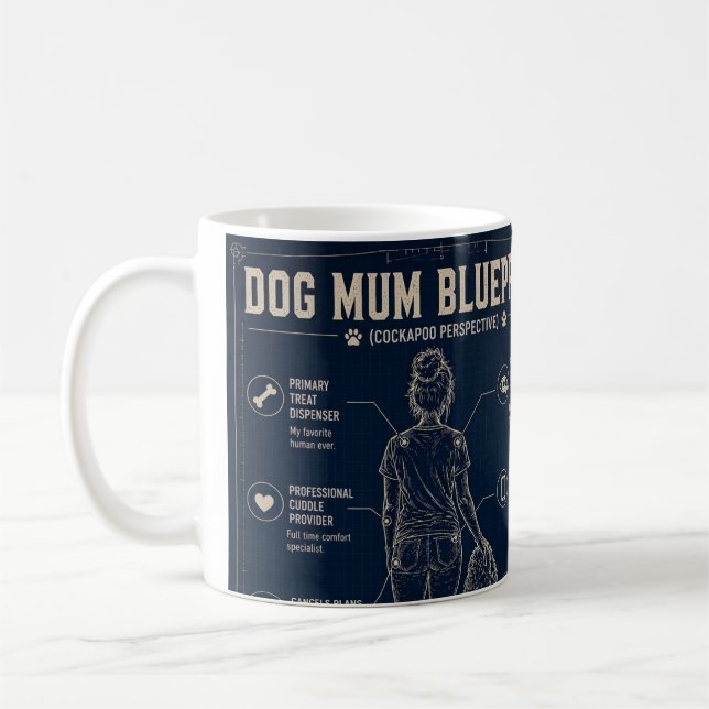 Dog Mum Cockapoo Blueprint  Coffee Mug (Left)