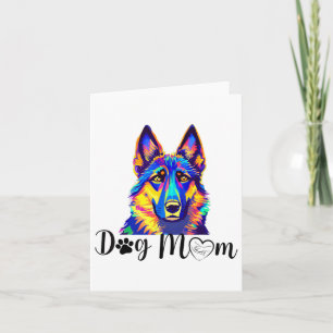 Dog Mum Cool Colourful German Shepherd Heart Paw P Card