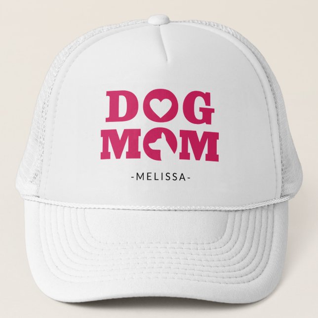Dog Mum Custom Name Personalised Trucker Hat (Front)
