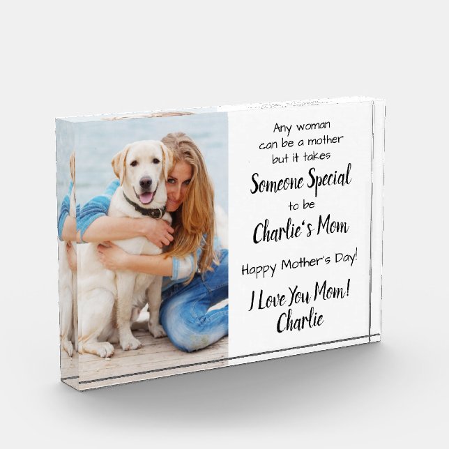 Dog Mum Custom Pet Mother's Day Photo Block (Left)