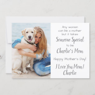 Dog Mum Custom Pet Photo Mother's Day Holiday Card