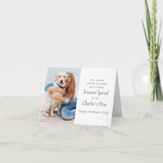 Dog Mum Custom Pet Photo Mother's Day Holiday Card (Front)