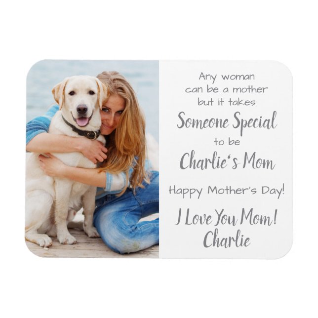 Dog Mum Custom Pet Photo Mother's Day Magnet (Horizontal)
