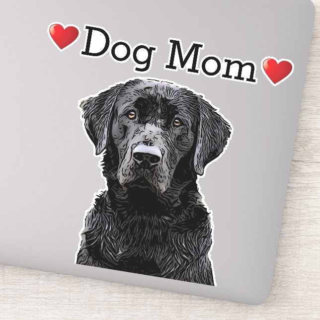 Dog Mum Cute Heart Black Lab Animal Car (Detail)