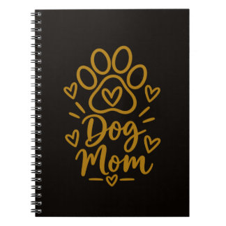 Dog Mum Cute Paw Print Dog Lover Gift Notebook