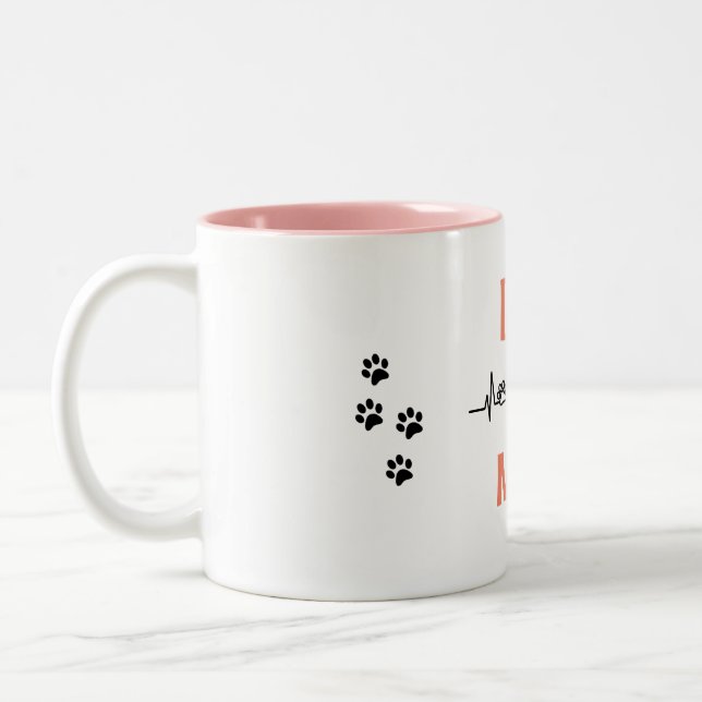 Dog mum cute pet lover Two-Tone coffee mug (Left)