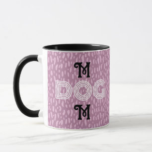 Dog Mum cute trendy mug typography black pink