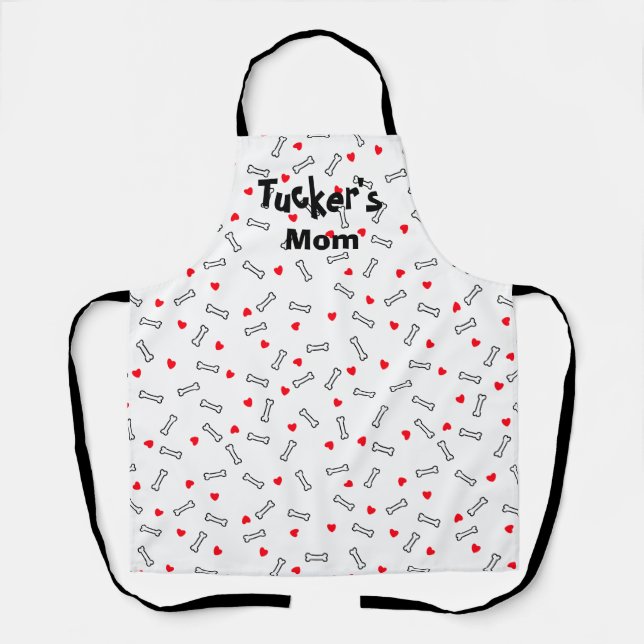 Dog Mum Dad Hearts Bones Apron (Front)