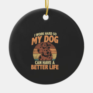 Dog Mum & Dad Motivational Pet Quote Design Ceramic Tree Decoration
