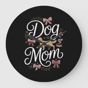 Dog Mum & Dad Motivational Pet Quote Design Large Clock