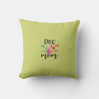 Dog Mum Decorative with Colourful Paw print design Cushion