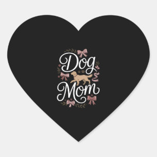 Dog Mum  Elegant Coquette Golden Retriever Design Heart Sticker