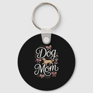 Dog Mum Elegant Coquette Golden Retriever Design Key Ring