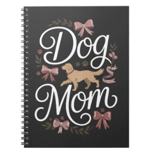 Dog Mum Elegant Coquette Golden Retriever Design Notebook