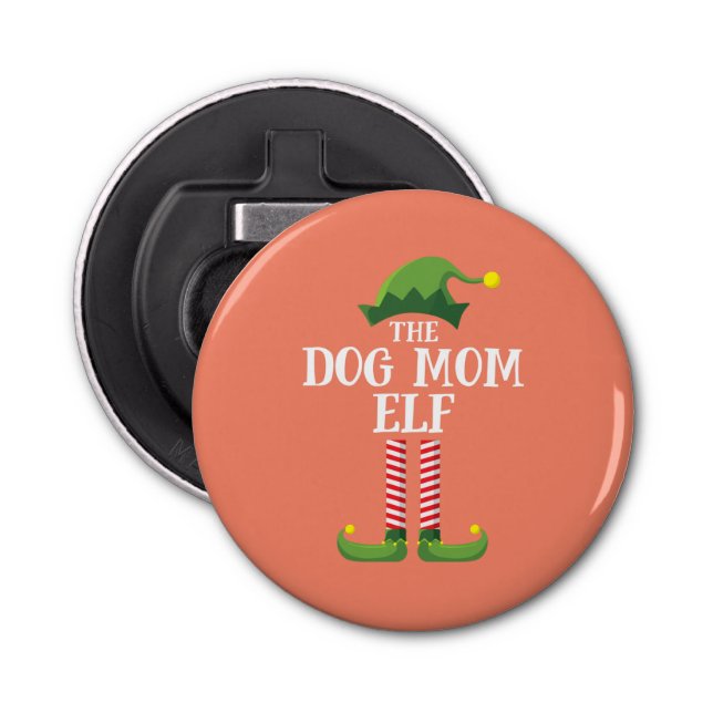 Dog Mum Elf Matching Family Group Christmas Party Bottle Opener (Front)
