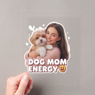 Dog Mum Energy - trendy dog mum design Acrylic Invitations