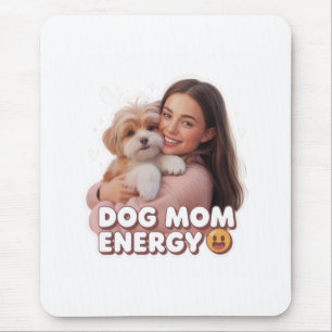 Dog Mum Energy - trendy dog mum design Mouse Mat