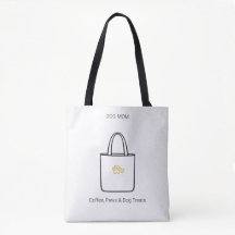 Dog Mum Essentials Coffee Paws & Treats Tote Bag