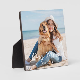 Dog Mum Established Modern Photo Plaque