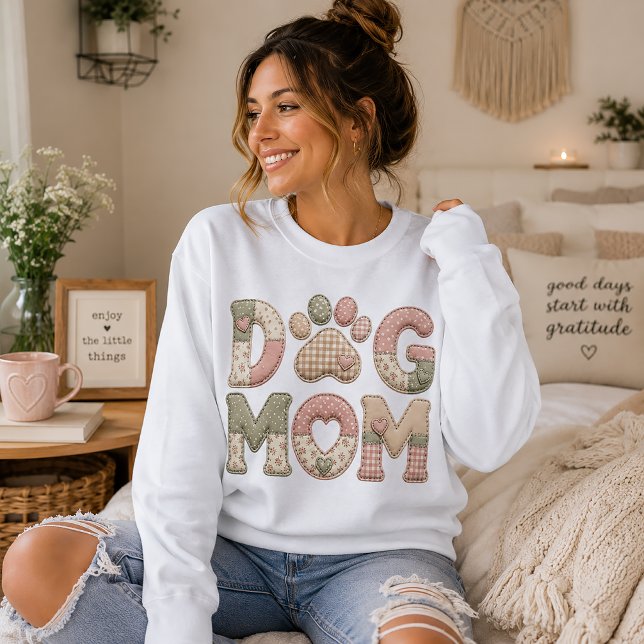 Dog Mum Faux Patchwork Sweatshirt (Creator Uploaded)