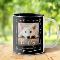 Dog Mum Favourite Child Photo Hearts Doodles Black