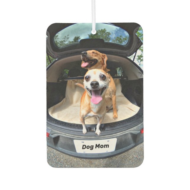Dog Mum Fish-eye Lens Cute Funny Car Air Freshener (Front)