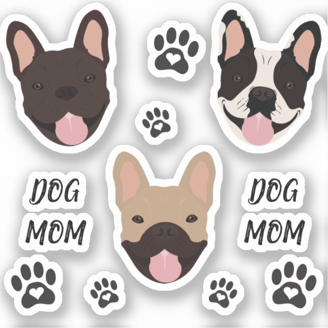 Dog Mum French Bulldogs Paw Print (Front)