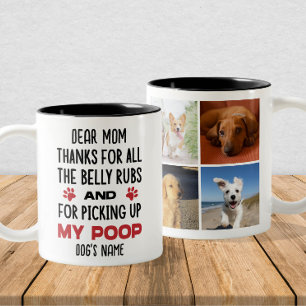 Dog Mum - Funny Custom Gift with Dog Photos & Name Two-Tone Coffee Mug