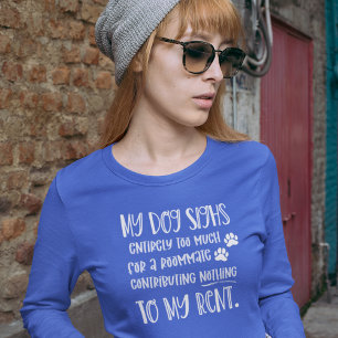 Dog Mum Funny Custom Photo Women's Long Blue  T-Shirt