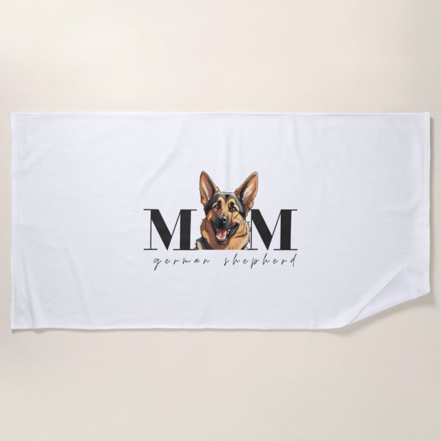 Dog Mum GERMAN SHEPHERD DOG Classic T-Shirt Beach Towel (Front)