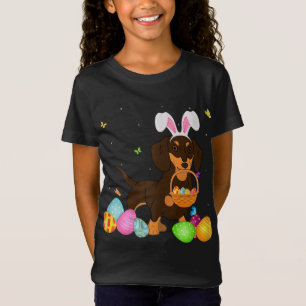 Dog Mum Gift Cute Bunny Dachshund Eggs Easter Day T-Shirt