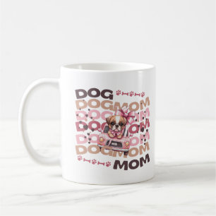 Dog Mum Gift Cute Puppy Car Custom Name Coffee Mug