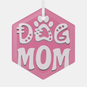 Dog Mum Glass Tree Decoration