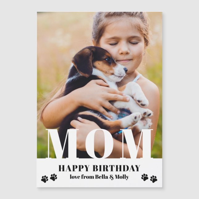 Dog Mum Happy Birthday Modern Personalised Photo (Front)