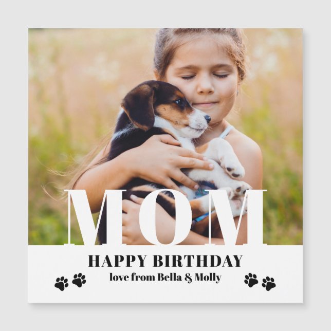 Dog Mum Happy Birthday Modern Personalised Photo (Front)