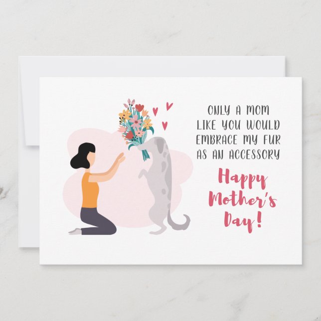Dog Mum Happy Mothers Day Flowers Holiday Card (Front)