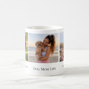 Dog Mum Life Personalised Names 3 Photo Coffee Mug