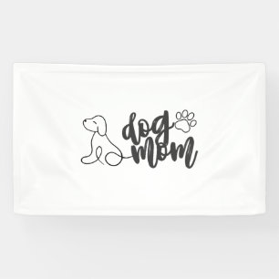 Dog Mum Line Art Design Minimalist Dog Lover Banner