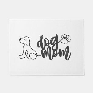 Dog Mum Line Art Design Minimalist Dog Lover Doormat