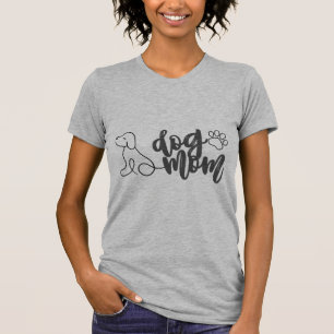 Dog Mum Line Art Design Minimalist Dog Lover T-Shirt