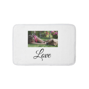Dog mum love add name text pet name lovers bath mat
