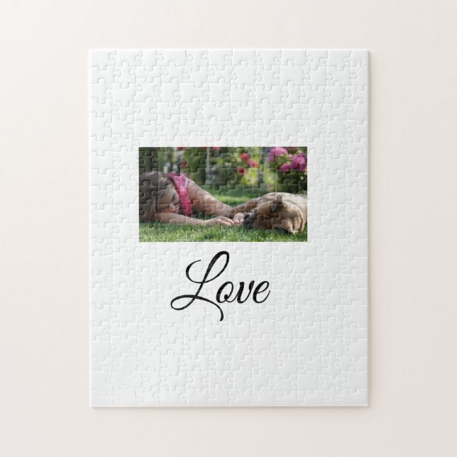 Dog mum love add name text pet name lovers jigsaw puzzle (Vertical)