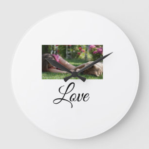 Dog mum love add name text pet name lovers large clock